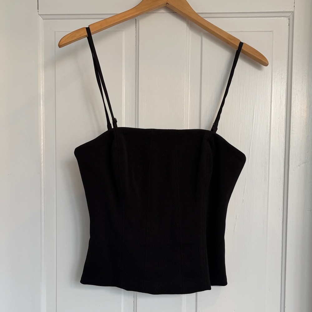 White House Black Market Black Removable Spaghetti-Strap Bustier Size 8